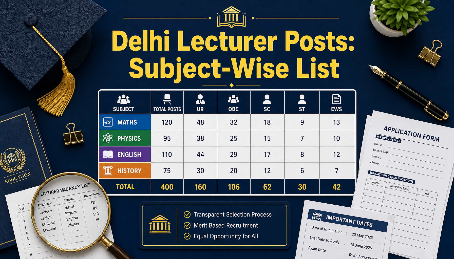Delhi Government Opens 1,338 Lecturer Posts for 2026; Application Window Runs June 26 to July 3