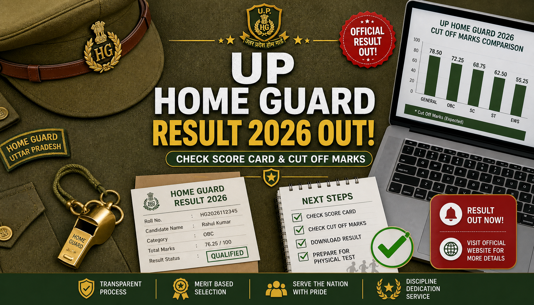 UP Home Guard Result 2026 Window Opens June 24; Candidates Have Until July 1 to Check Scores