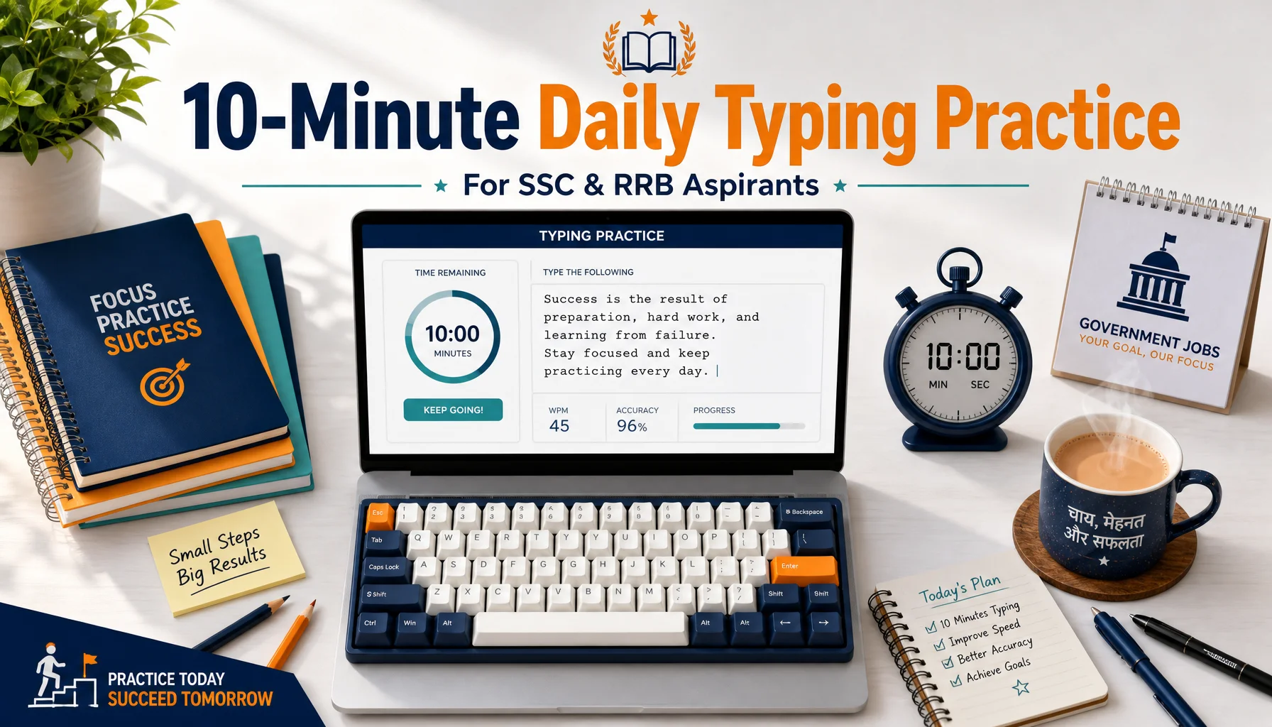 Free 10-Minute Daily Typing Practice Passages for SSC RRB Aspirants