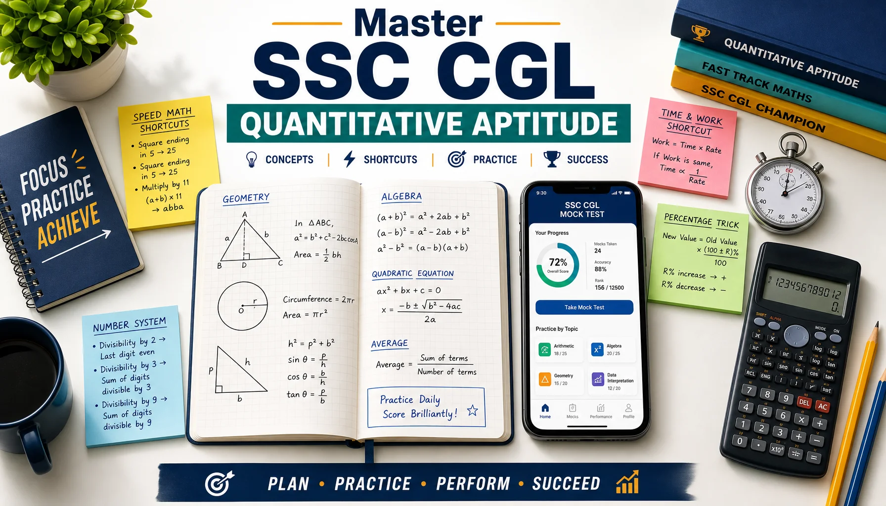 Mastering SSC CGL Quantitative Aptitude Online: Shortcuts, Apps, and Practice Tips